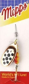 Блесна вращающаяся MEPPS Aglia Decoree Points Noirs №4, 9гр., цвет CU/черные точки