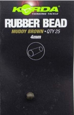 Бусина резиновая KORDA Rubber Bead Brown 4мм
