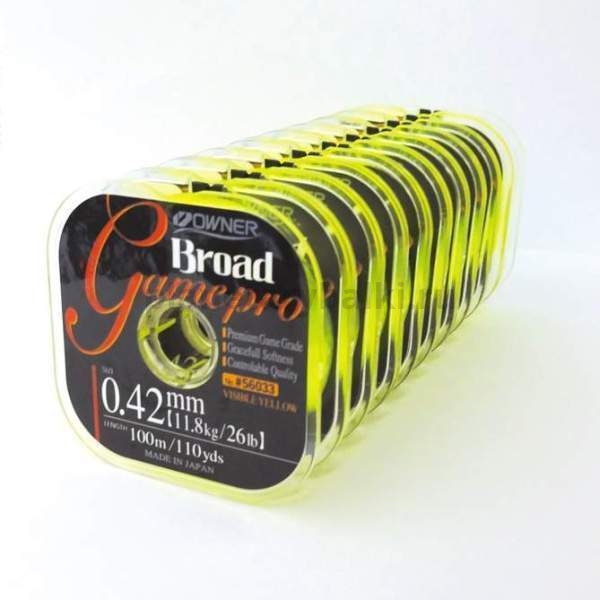 Леска OWNER Broad Game Pro yellow 100м, 0,2мм, 2,93кг