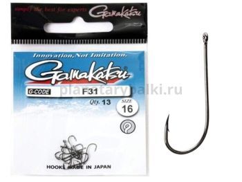 Крючки Gamakatsu F31 NEW LABEL HOOKS BLACK разм. 16 13шт.
