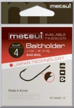 Крючки METSUI BAIT HOLDER цвет bln, размер № 4, в уп. 12 шт
