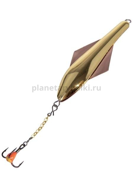 Блесна вертикальная Lucky John GLIDER с цепочкой и тройником 60мм, 10гр., цвет GC блистер