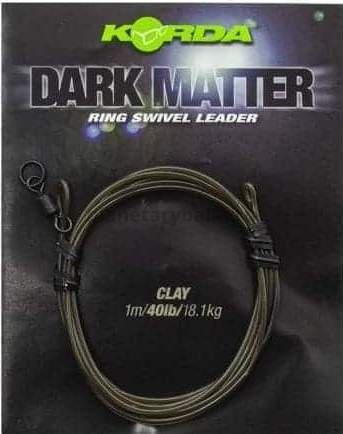 KORDA Монтаж готовый Dark Matter Leader №8 Ring Swivel Clay Brown 40lb 1м