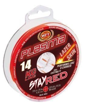Шнур плетёный WFT KG PLASMA LAZER SKIN Stay Red 150м, 0,12мм, 14кг