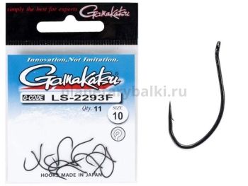 Крючки Gamakatsu LS-2293F NEW LABEL EYED HOOKS BLACK разм. 10 11шт.