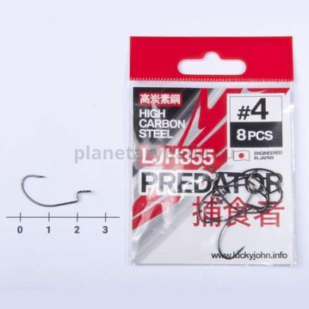 Крючки офсетные Lucky John PREDATOR LJH355 №4, 8шт.