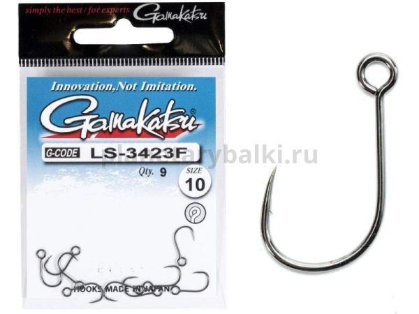 Крючки Gamakatsu LS-3423F NEW LABEL HOOKS BLACK разм. 10 9шт.