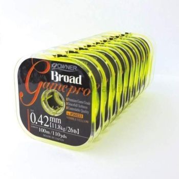 Леска OWNER Broad Game Pro yellow 100м, 0,22мм, 3,24кг