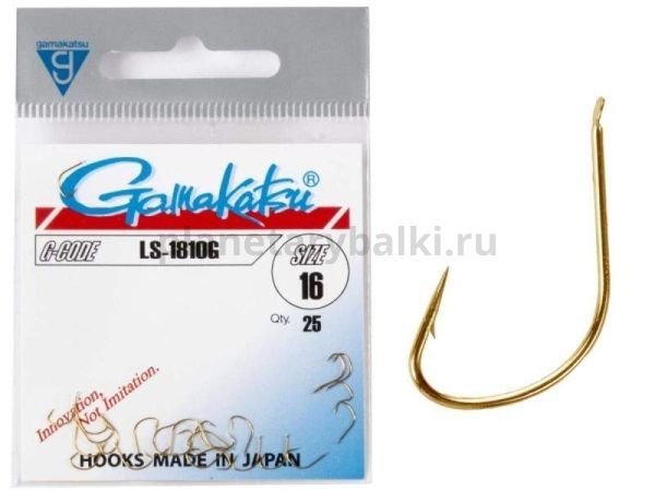 Крючки Gamakatsu LS-1810G HOOKS GOLD разм. 16 25шт.