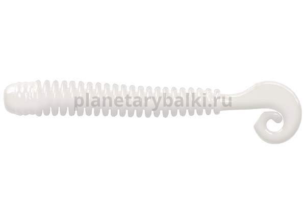 Приманка силиконовая LureMax CHEEKY WORM 2,5'' 6см, White UV 009, 10шт.