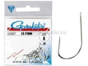 Крючки Gamakatsu LS-2110N HOOKS NICKEL разм. 08 25шт.