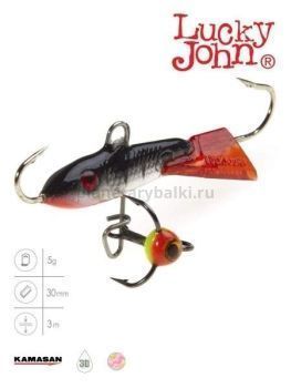 Балансир Lucky John CLASSIC 3 с тройником 30мм, 5гр., 12HRT блистер