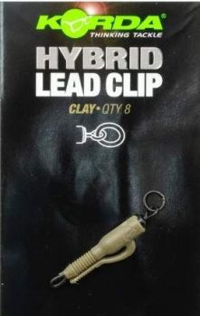 Клипса безопасная с кольцом KORDA Hybrid Lead Clips Clay