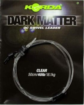Монтаж готовый KORDA Dark Matter Leader QC Swivel Clear тест 40lb, длина 50см