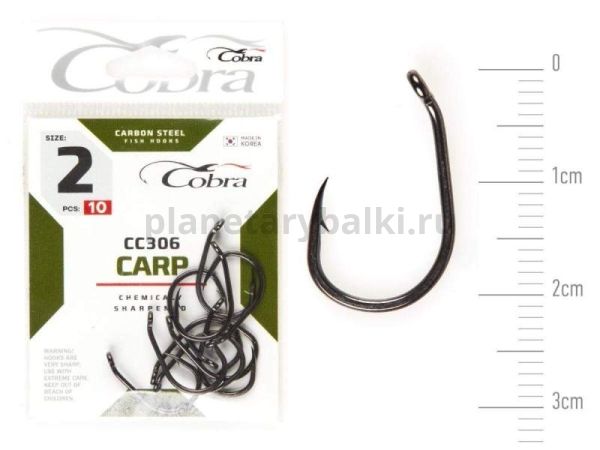 Крючки Cobra CARP KOI CC306 №2, 10шт.