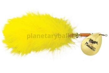 Блесна вращающаяся Mepps GIANT MARABOU 40гр., цвет Gold/Yellow (блистер)