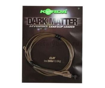 Монтаж готовый KORDA Dark Matter Leader Hybrid Lead Clip Clay Brown 40lb, 1м