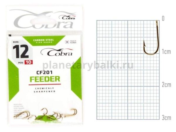 Крючки Cobra FEEDER CLASSIC CF201 №12, 10шт.