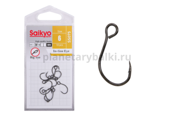 Крючки Saikyo SS075-BN IN-LINE EYE №6, 10шт.