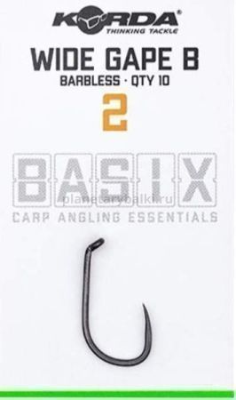 Крючки без бородки KORDA Basix Wide Gape №6, 10шт.