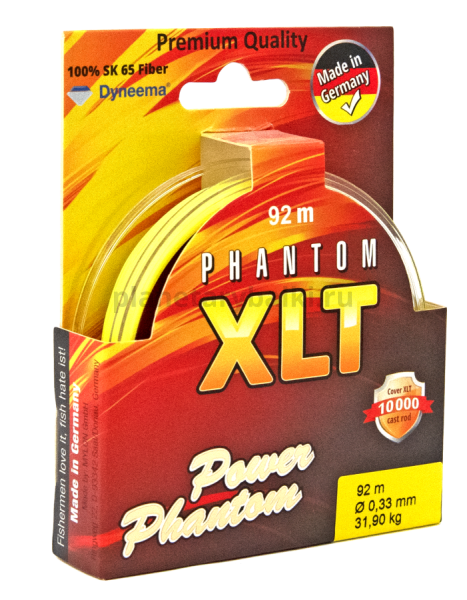 Плетеный шнур Power Phantom 4x XLT 92м, 0,30мм, 27,4кг желтый