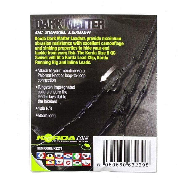 Монтаж готовый KORDA Dark Matter Leader QC Swivel  Weed 40lb, 50см для рыбалки, Монтаж готовый KORDA Dark Matter Leader QC Swivel  Weed 40lb, 50см отзывы, Монтаж готовый KORDA Dark Matter Leader QC Swivel  Weed 40lb, 50см купить, Монтаж готовый KORDA Dark Matter Leader QC Swivel  Weed 40lb, 50см купить в интернет магазине, Монтаж готовый KORDA Dark Matter Leader QC Swivel  Weed 40lb, 50см выбрать, Монтаж готовый KORDA Dark Matter Leader QC Swivel  Weed 40lb, 50см обзор, Монтаж готовый KORDA Dark Matter Leader QC Swivel  Weed 40lb, 50см купить в розничном магазине
