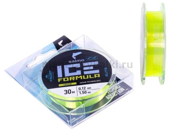 Леска монофильная зимняя Salmo Elite ICE FORMULA Fluo Yellow 30м, 0,12мм, 1,5кг