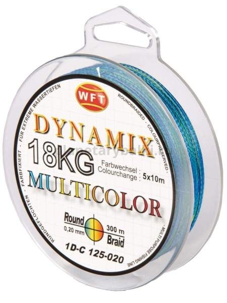 Шнур плетёный WFT KG ROUND DYNAMIX Multicolor 300м, 0,20мм, 18кг