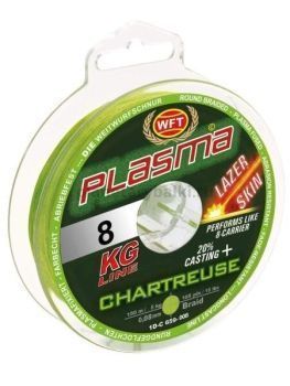 Шнур плетёный WFT KG PLASMA LAZER SKIN Chartreuse 150м, 0,08мм, 8кг