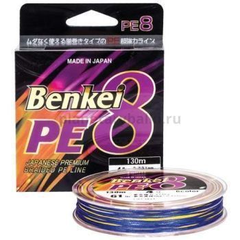 Плетеный шнур Benkei PE8, 130м, 0,259мм, 19,4кг, #2,5 6 цветов