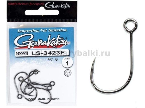 Крючки Gamakatsu LS-3423F NEW LABEL HOOKS BLACK разм. 01 6шт.