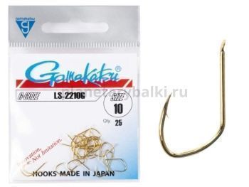 Крючки Gamakatsu LS-2210G HOOKS GOLD разм. 10 25шт.