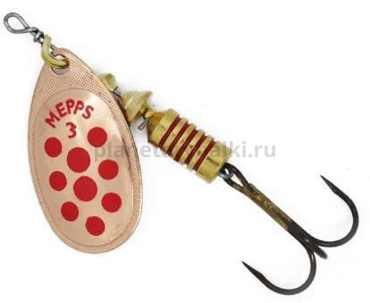 Блесна вращающаяся MEPPS Aglia Decoree Points Rouges №3, 6,5гр., цвет CU/красные точки