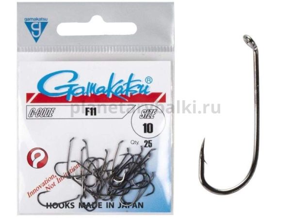 Крючки Gamakatsu F11 HOOKS BLACK разм. 10 25шт.