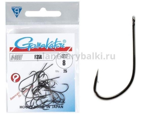 Крючки Gamakatsu F314 HOOKS BLACK разм. 08 25шт.