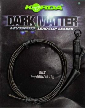 Монтаж готовый KORDA Dark Matter Leader Hybrid Lead Clip Silt Brown 40lb, 1м