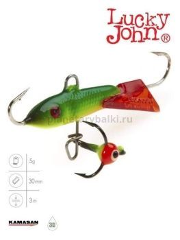 Балансир Lucky John CLASSIC 3 с тройником 30мм, 5гр., 26RT блистер