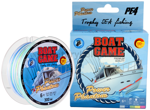 Плетеный шнур Power Phantom Boat 300м, 0,52мм, 54.8кг, #10 мультиколор