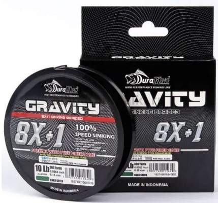 Плетеный шнур DuraKing GRAVITY 8X+1 100м, 0,20мм, 15lbs, 6,8кг, #1.5, серый
