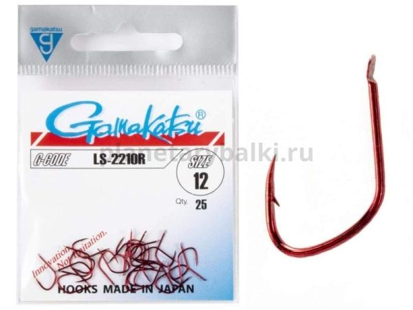 Крючки Gamakatsu LS-2210R HOOKS RED разм. 12 25шт.