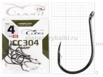 Крючки Cobra CARP CHINU CC304 №4, 10шт.