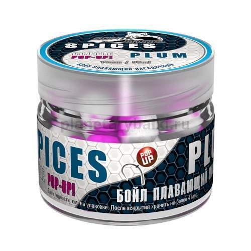 Бойлы насадочные плавающие двух цв. Sonik Baits 14мм SPICES-PLUM Fluo Pop-ups 90мл