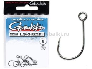 Крючки Gamakatsu LS-3423F NEW LABEL HOOKS BLACK разм. 06 7шт.