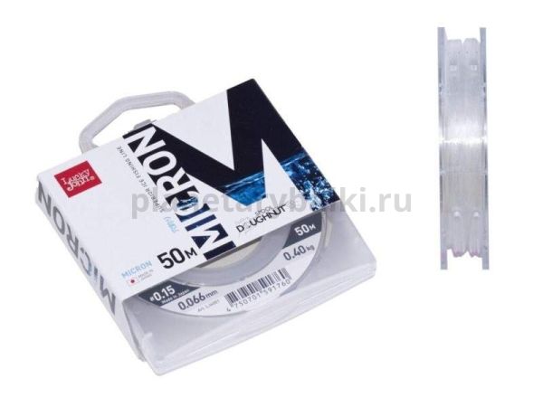 Леска монофильная зимняя Lucky John MICRON 50м, 0,06мм, 0,4кг