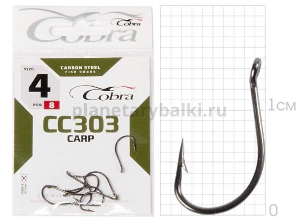 Крючки Cobra CARP HIRASU CC303 №4, 8шт.