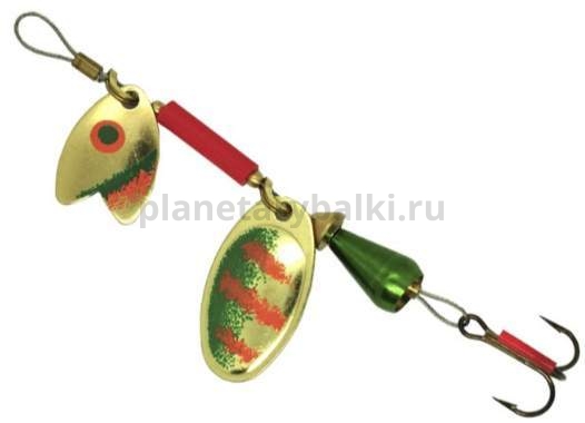 Блесна вращающаяся MEPPS Tandem Truite №0, 3,5гр., цвет OR/green-orange блистер