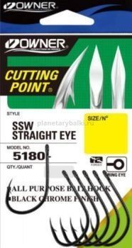 Крючки OWNER 5180 OC SSW Straight w/eye BC №4, 10шт.