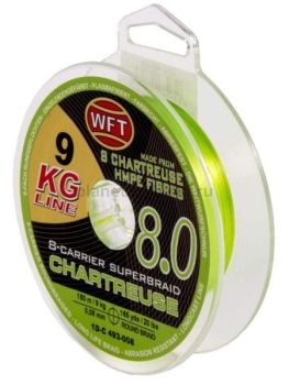 Шнур плетёный WFT KG x8 Chartreuse 150м, 0,08мм, 9кг