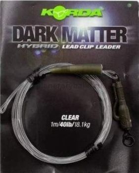 Монтаж готовый KORDA Dark Matter Leader Hybrid Lead Clip Clear 40lb, 1м
