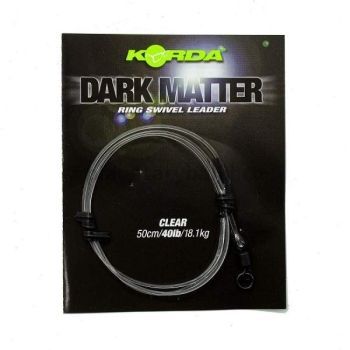Монтаж готовый KORDA Dark Matter Leader №8 Ring Swivel Clear 50см, 40lb